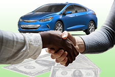 Handshake cash and electric vehicle