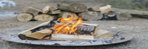 Fire pit with wood burning