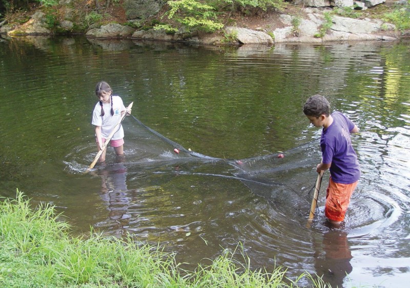 Seining is easy, but be ready to get wet.