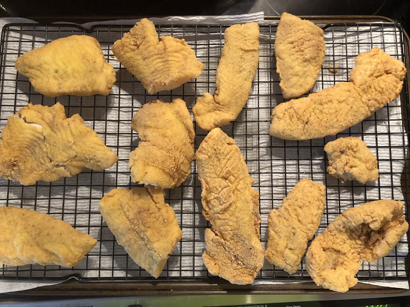 Delicious looking fried fish.