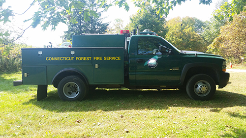 Fire vehicle available at Cockaponset State Forest.