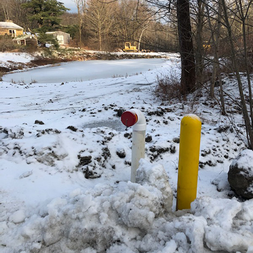 dry hydrant in the snow