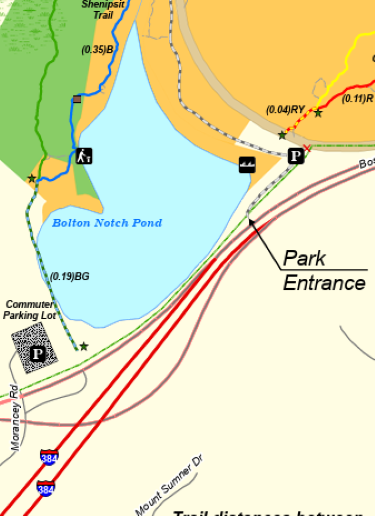Hop River State Park Trailhead marker