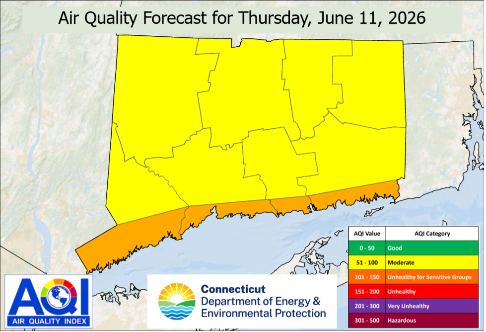Map of Air Quality Forecast for Thursday, June 11, 2026