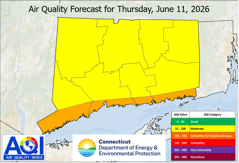 Map of Air Quality Forecast for Thursday, June 11, 2026