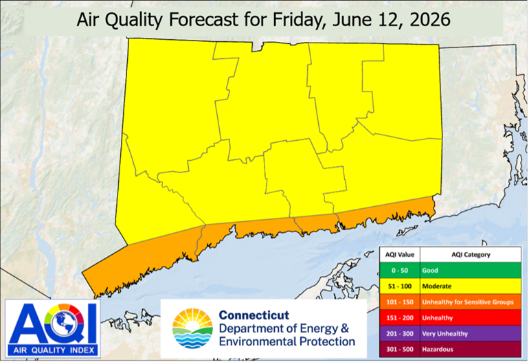 Map of Air Quality Forecast for Friday, June 12, 2026