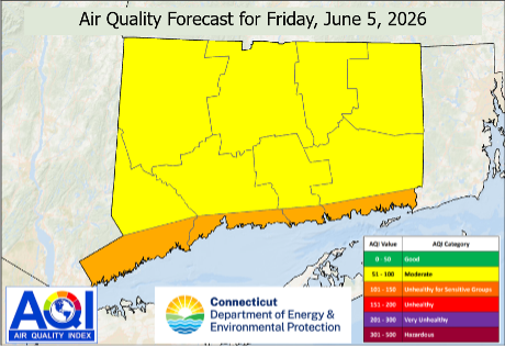 Map of Air Quality Forecast for Friday, June 5, 2026