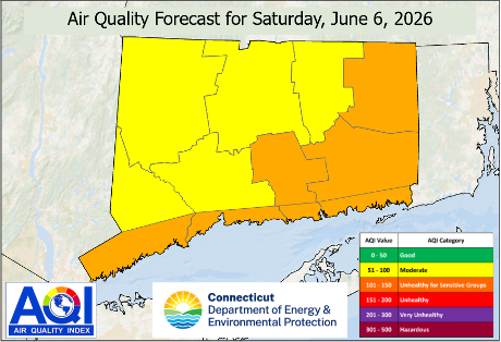Map of Air Quality Forecast for Saturday, June 6, 2026