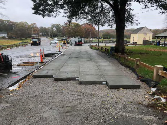 Partially complete line of porous concrete panels (Maura Robie, ECCD).