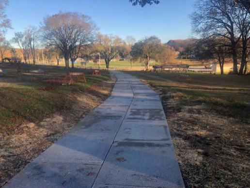 Porous concrete panels were installed on the Park’s walkways, too (Maura Robie, ECCD).