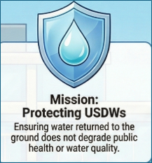 Mission: Protecting USDWs. Ensuring water returned to the ground does not degrade public health or water quality.