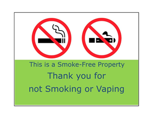 Thank you for not smoking or vaping