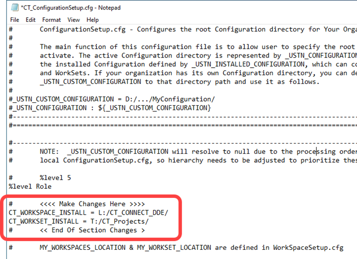 CTConfigurationSetup.cfg opened in Notepad - Screen Shot