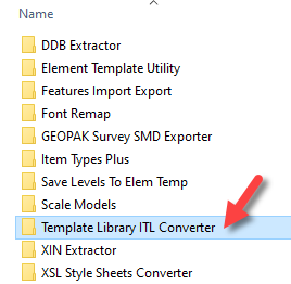 OpenRoads Roadway Template Library Converter Folder - Windows Explorer Screen Shot