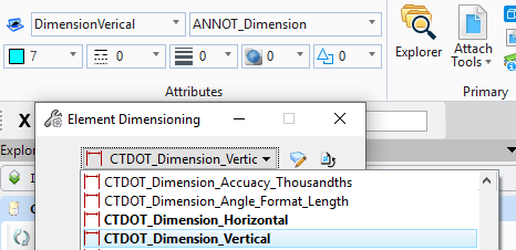 Dimension Tool Attributes