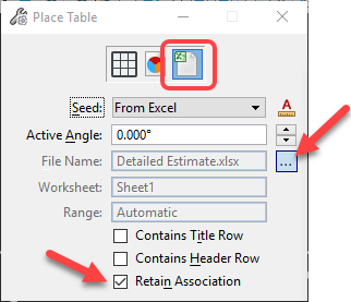 Link Excel Detailed Estimate Sheet