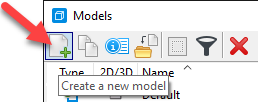 Model dialog box - Create a new model icon