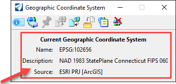 Current Coordinate System - OpenRoads Dialog Box