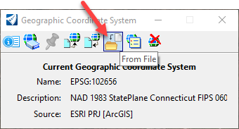 Current Coordinate System NAD 83 - OpenRoads Dialog Box