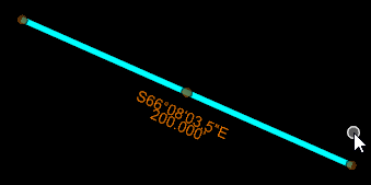 Line Showing Direction and Distance Label - Screen Shot