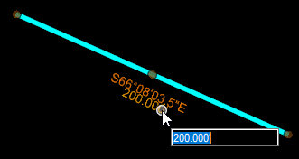 Line Showing Direction and Edting Distance Label - Screen Shot