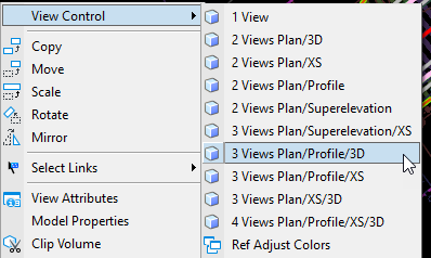 View Control 3 Views Plan Profile 3D - Tool Selection