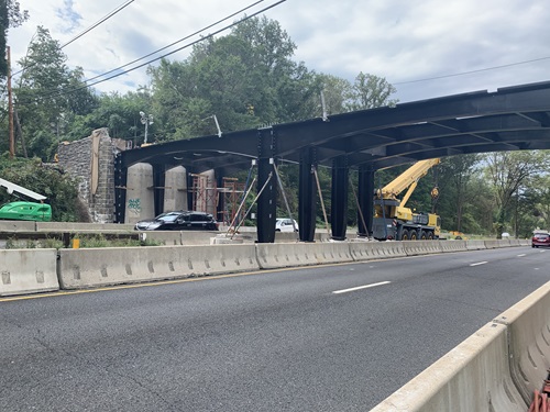 Lake Avenue bridge over the Merritt Parkway in Greenwich - Construction in Progress