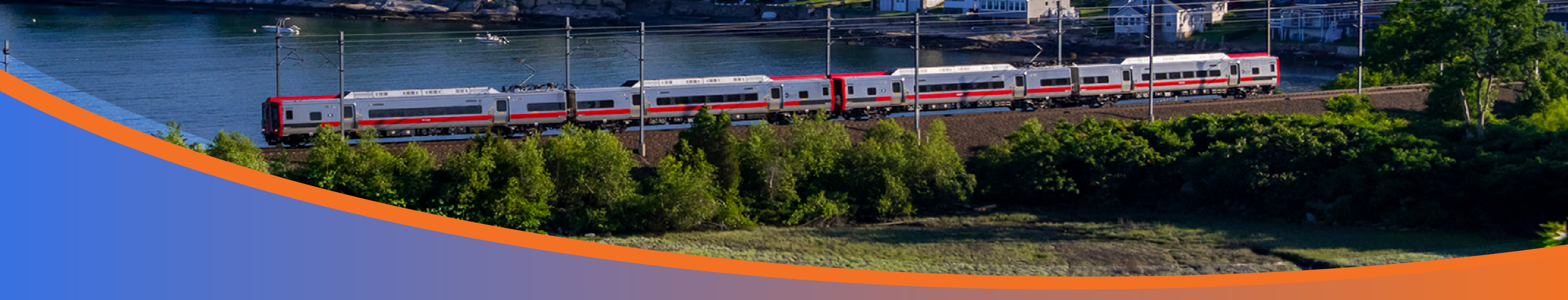 Banner with Connecticut train traveling