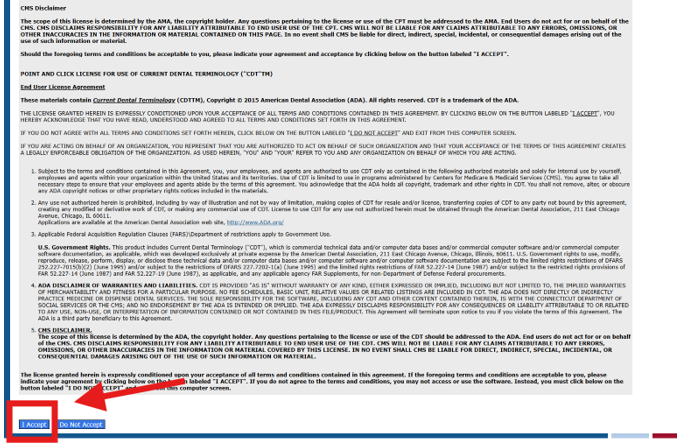 EULA page with I Accept button
