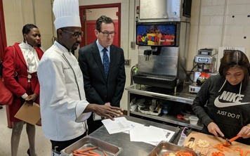 Governor Malloy at Wilbur Cross High School in New Haven