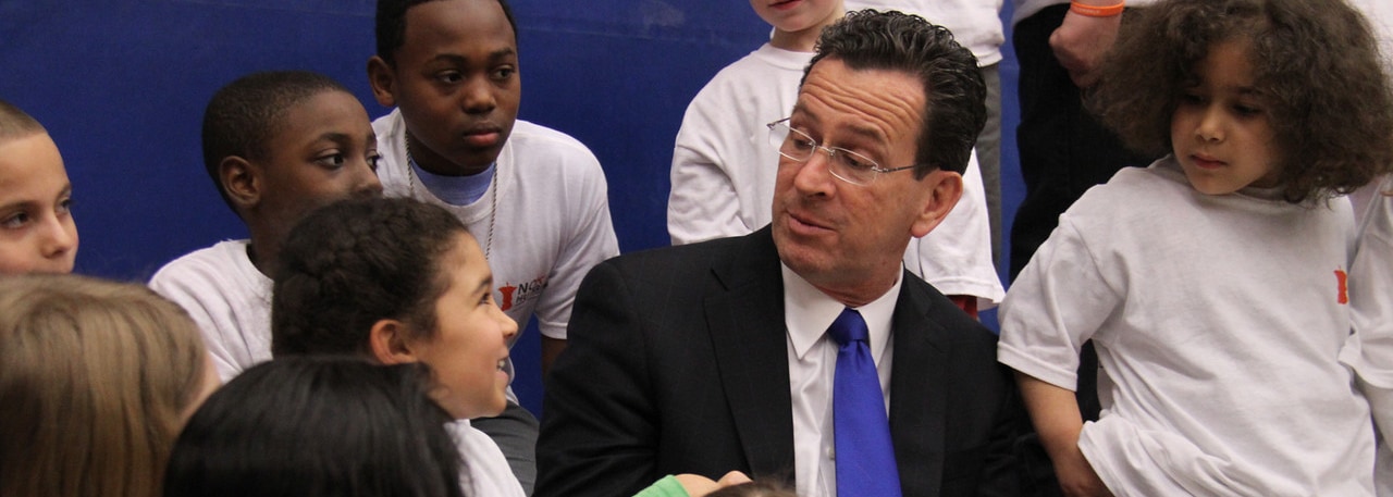 Governor Malloy and young students