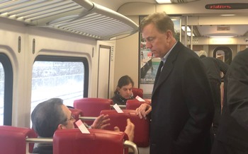 Governor Lamont on the New Haven Line