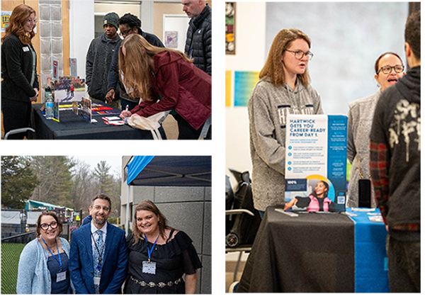 Collage of photos from Wesport Day School college fair