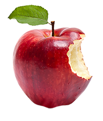 Red apple with Bite