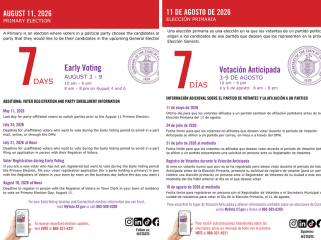 Image of front pages of English and Spanish flyers