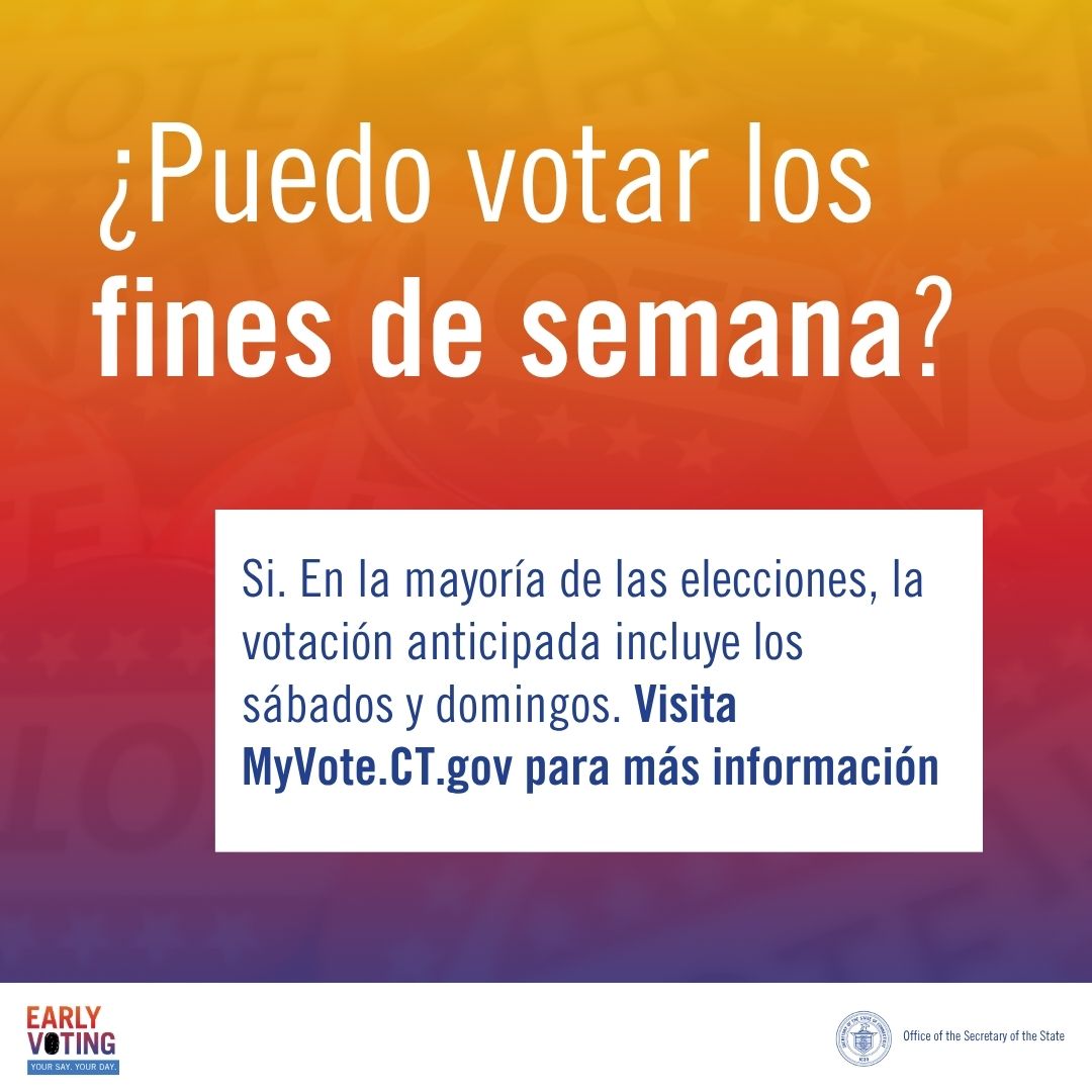 Can I vote on weekends Spanish - graphic