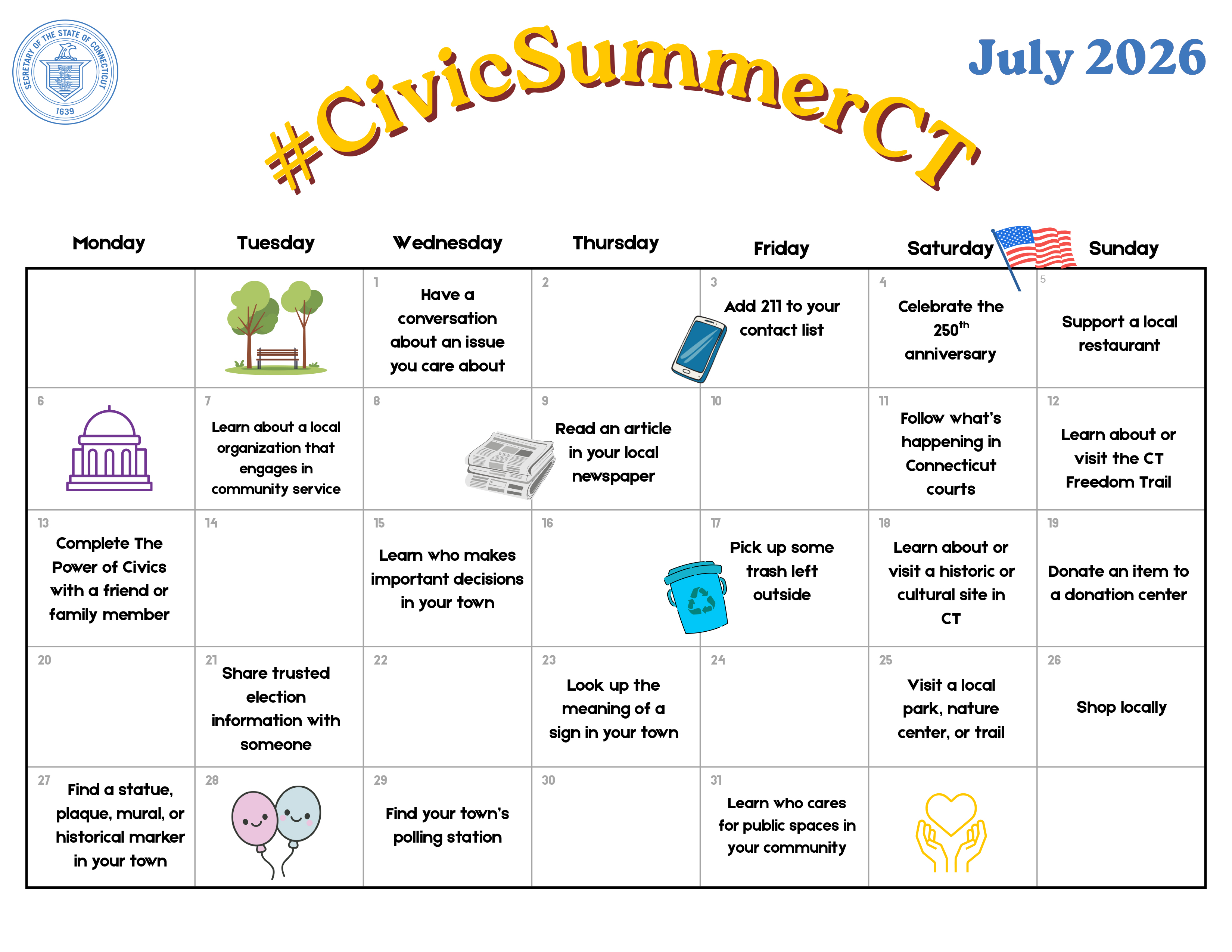 Civics July Calendar - Thumbnail