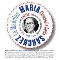 Digital I Voted Sticker with image and text of Maria Clemencia Colón Sanchez