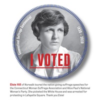 Digital I Voted Sticker with image and text of Elsie Hill
