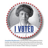 Digital I Voted Sticker with image and text of Josephine Day Bennett