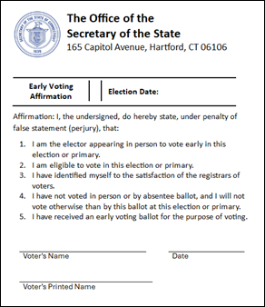 Single-voter one page affirmation