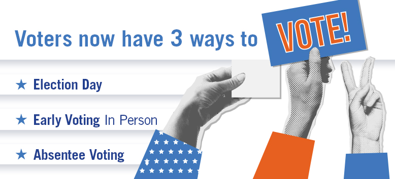 Voters now have three ways to vote - hero image