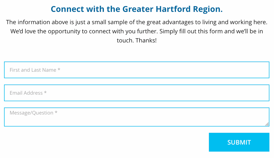 Hartford Regions Page - Email Signup