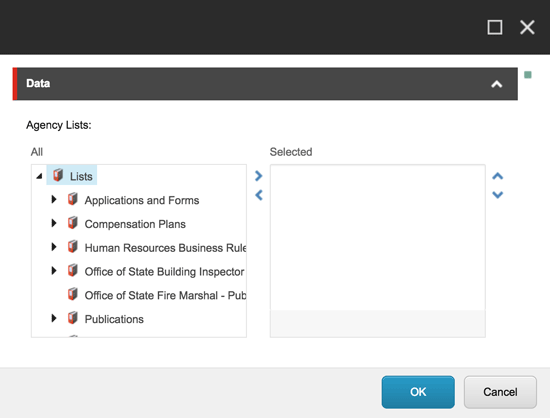 Page Properties: List Template