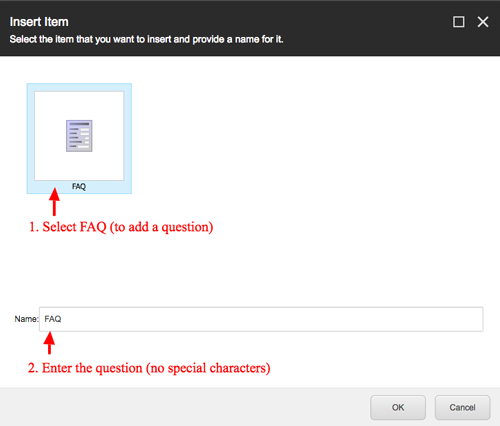 Adding an FAQ question