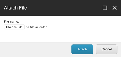 Attach document file dialogue box