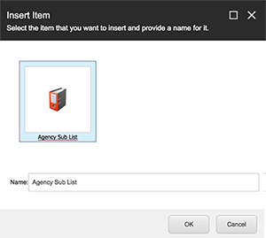 Dialog Box - New Dynamic List Create