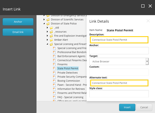 Content Editor: Most Popular Link Edit Title