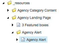 Content Editor - Alert Message Content Tree