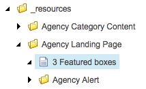 Content Editor - Feature Box Content Tree